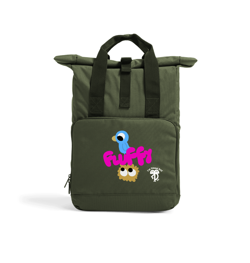 Olive Green 'Fluffy' By The Doodle Boy - Backpack