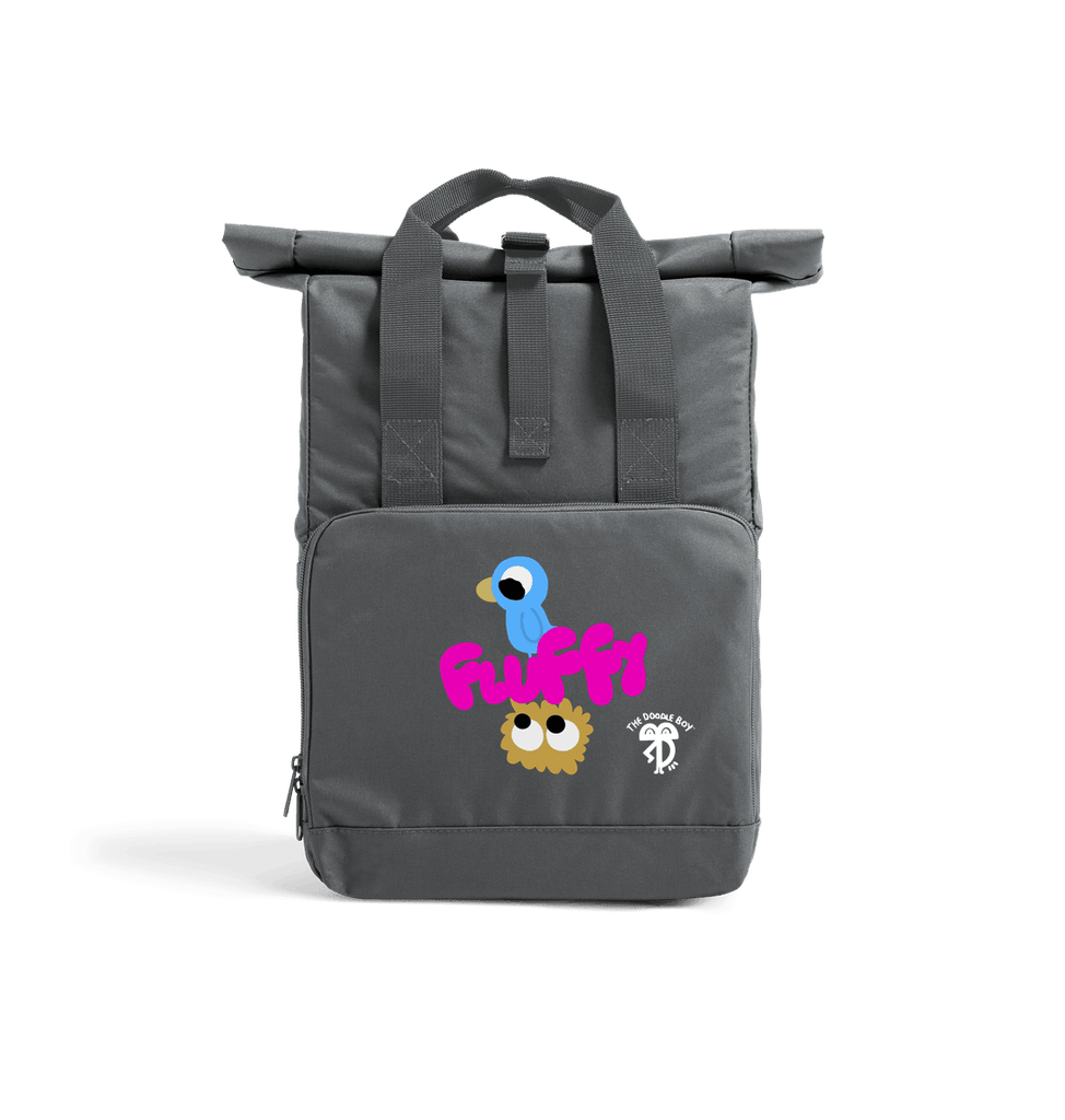 Graphite Grey 'Fluffy' By The Doodle Boy - Backpack