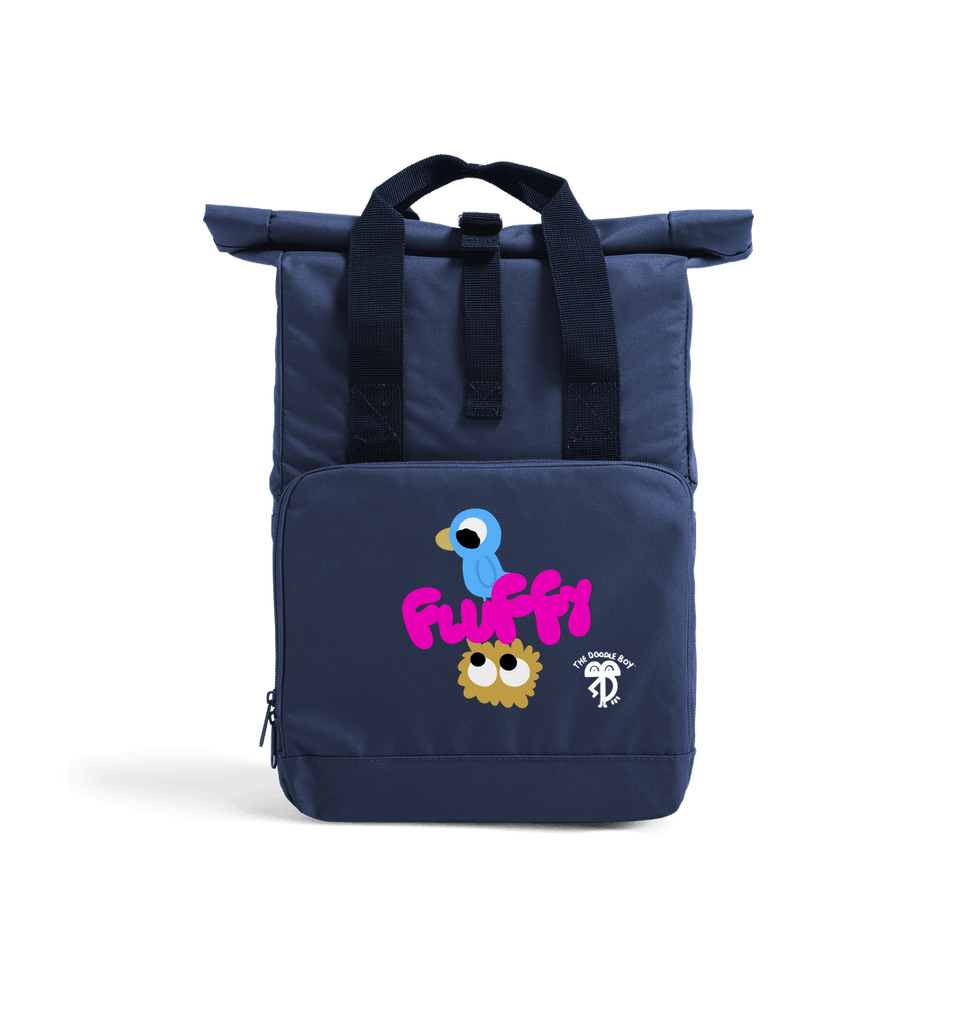 Navy Dusk 'Fluffy' By The Doodle Boy - Backpack